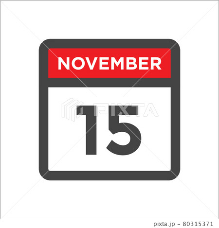 November 15 calendar icon with day and month 80315371