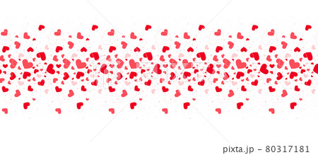 Valentines day love hearts seamless border background design Valentines day love hearts seamless border background design 80317181