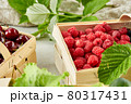 Harvest vegetables in wooden basket on light background 80317431