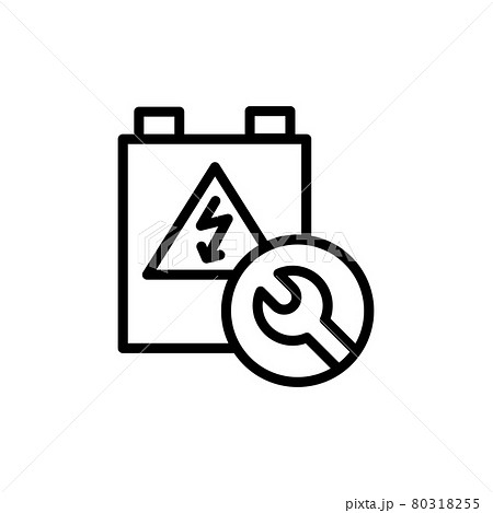 Install electricity line icon. Handyman service.Isolated vector element. 80318255