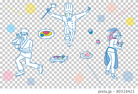 頑張っている飲食店のコック・板前・パティシエのイメージ 80318421