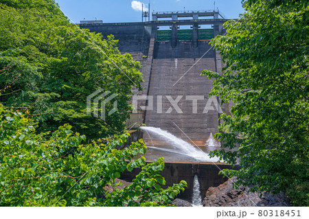 中木ダム　妙義湖　初夏の周辺景色　　　　　　 80318451