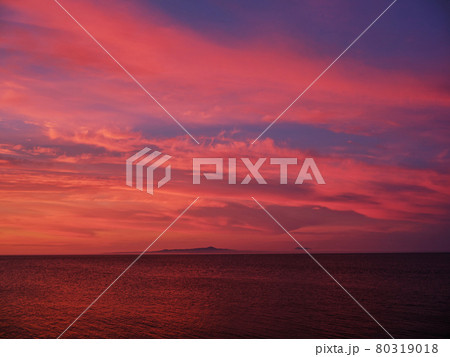 野付半島の夕焼け 野付半島の夕焼け 80319018