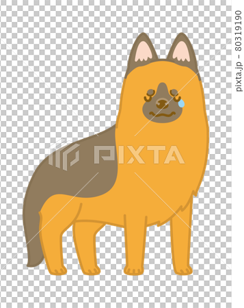 泣くジャーマンシェパードのイラスト素材 泣くジャーマンシェパードのイラスト素材