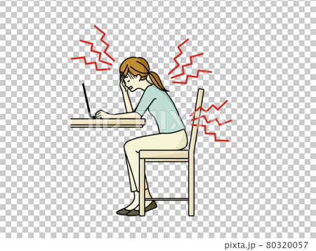 肩こりや頭痛や腰痛に悩んでいる女性 肩こりや頭痛や腰痛に悩んでいる女性 80320057
