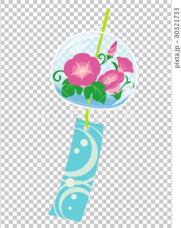 Morning glory wind chimes, a seasonal feature of summer, icon / illustration material Morning glory wind chimes, a seasonal feature of summer, icon / illustration material 80321733