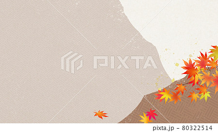 モダンな秋の和風背景のイラスト素材