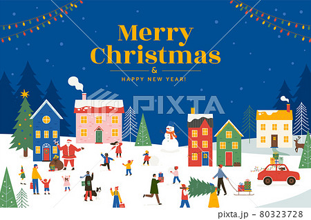 Christmas town at night 80323728