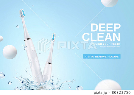 Electric toothbrush ad template 80323750