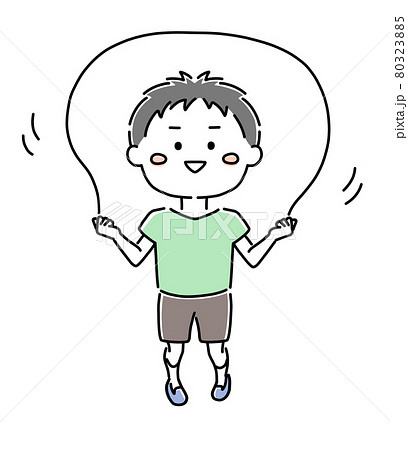 なわとびをする男の子 80323885