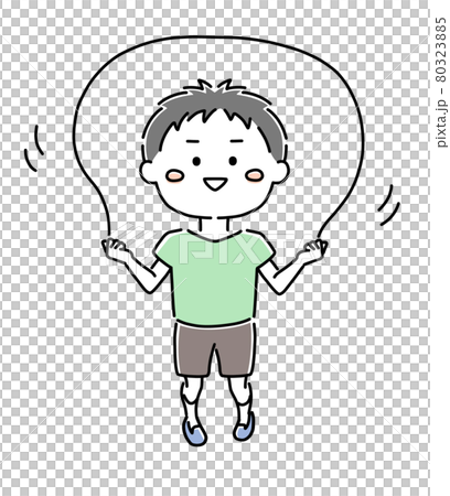 なわとびをする男の子 80323885