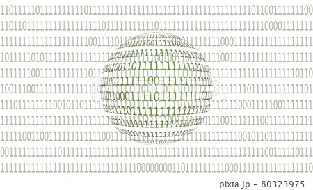 無数に並んだ0と1の数字の列 球状と背景 無数に並んだ0と1の数字の列 球状と背景 80323975