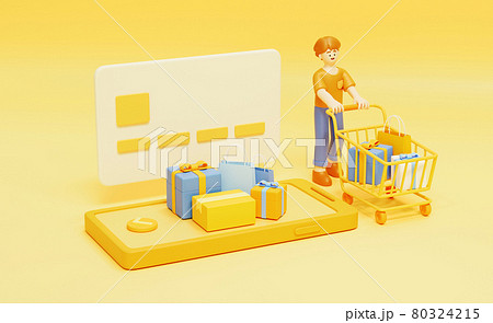 3d model of online gift shopping 3d model of online gift shopping 80324215