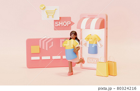 3d model of online shopping 3d model of online shopping 80324216