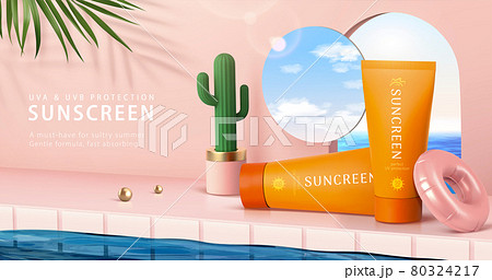 3d summer scene for product display 3d summer scene for product display 80324217