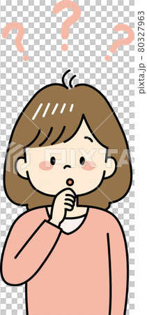 一個有疑問的女人的插圖（上半身） 80327963
