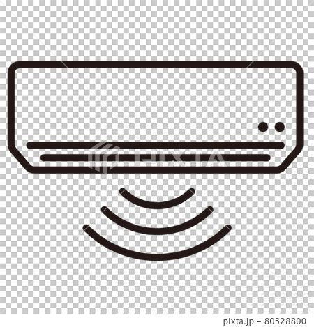 Simple air conditioner black and white thin line icon / white background 80328800