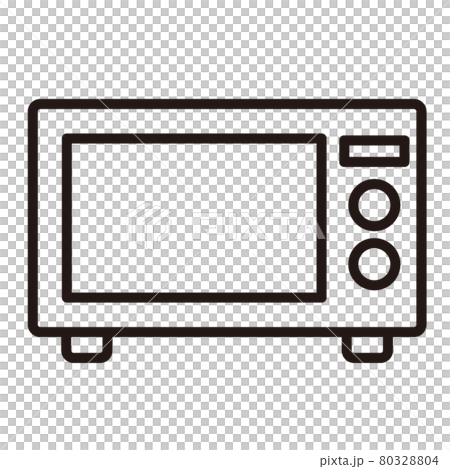 Simple microwave black and white thin line icon / white background 80328804