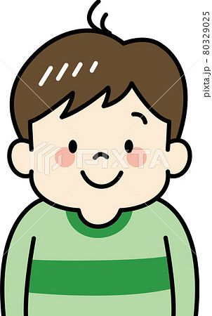 小さい男の子のイラスト（上半身） 80329025