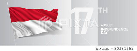 Indonesia happy independence day greeting card, banner vector illustration 80331265