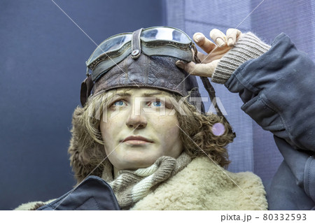 A mannequin stylized as a World War II exhibit in a museum A mannequin stylized as a World War II exhibit in a museum 80332593