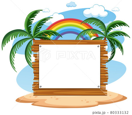 Empty banner template with summer beach element isolated Empty banner template with summer beach element isolated 80333132