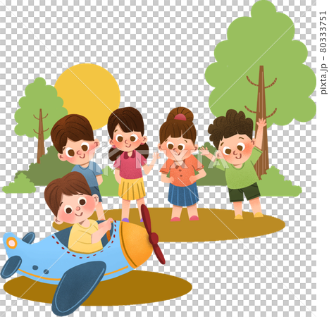 HHappy Children day composition watercolor 80333751