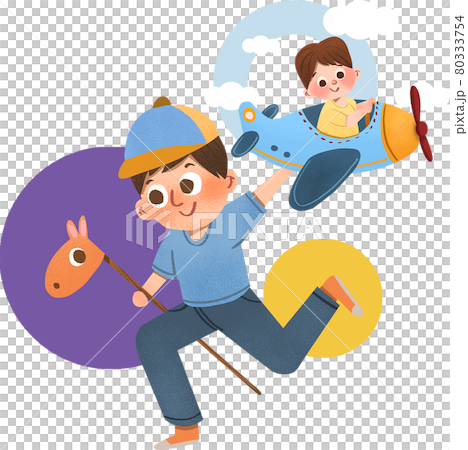 HHappy Children day composition watercolor HHappy Children day composition watercolor 80333754