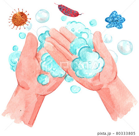 Global handwashing day composition watercolor Global handwashing day composition watercolor 80333805