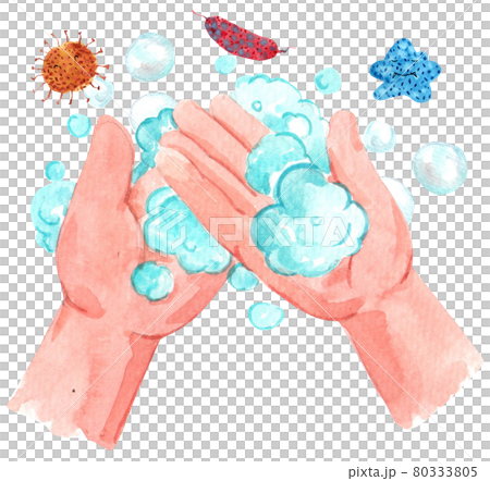 Global handwashing day composition watercolor Global handwashing day composition watercolor 80333805
