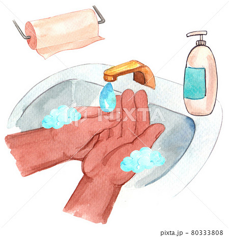 Global handwashing day composition watercolor 80333808
