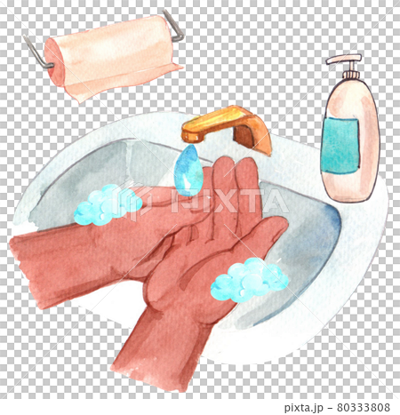 Global handwashing day composition watercolor 80333808