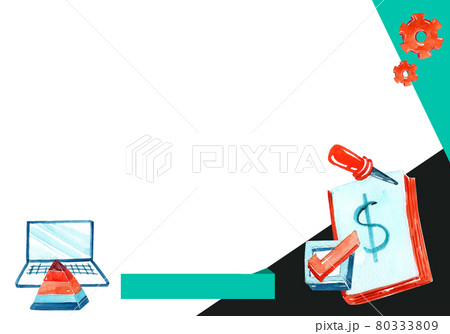 Business frame watercolor 80333809