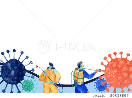 Disinfection frame watercolor Disinfection frame watercolor 80333897