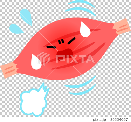 激しい運動をする筋肉のキャラクター 80334067