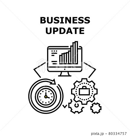 Business Update Vector Concept Black Illustration Business Update Vector Concept Black Illustration 80334757