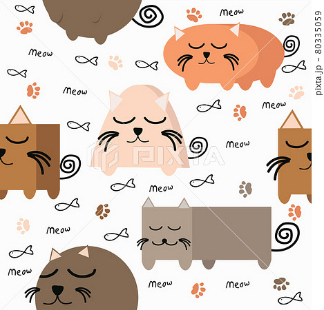 cat shape Geometry seamless pattern 80335059