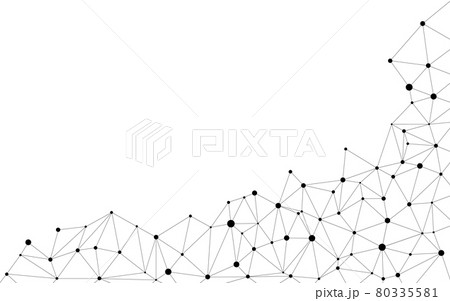 白黒のネットワークをイメージしたアブストラクト素材のイラスト素材