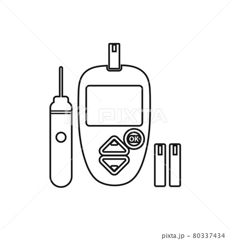 Diabetic Monitoring Tools Line Icon. Editable Vector Symbol Illustration. Diabetic Monitoring Tools Line Icon. Editable Vector Symbol Illustration. 80337434