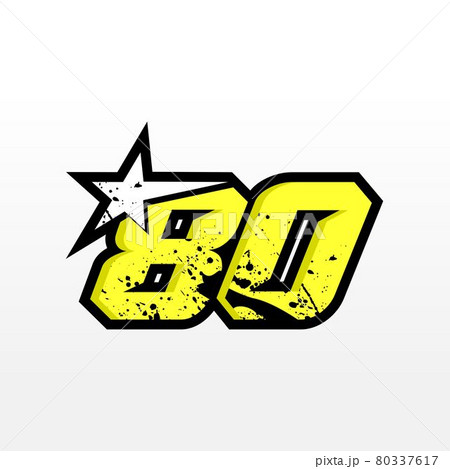 Simple Star Racing Number 80 80337617