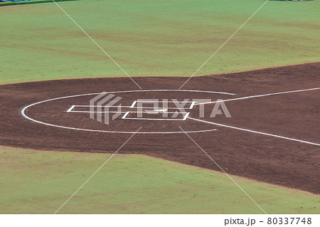 愛媛県松山市 坊っちゃんスタジアム ホームベースの写真素材