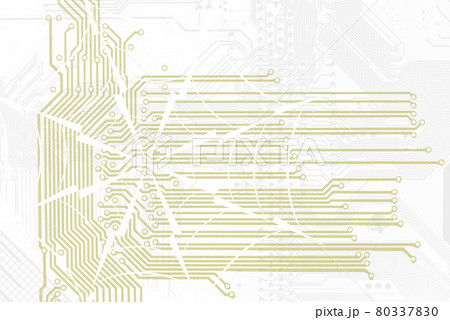 Conceptual background for your text. Information technologt motherboard silhouette pattern with spider web. 80337830