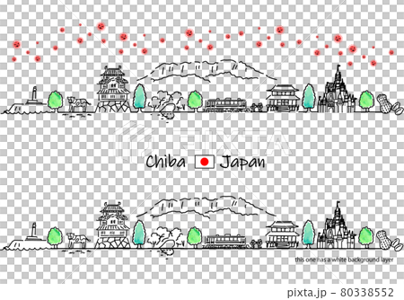 千葉市景與新型冠狀病毒簡筆劃集 千葉市景與新型冠狀病毒簡筆劃集 80338552