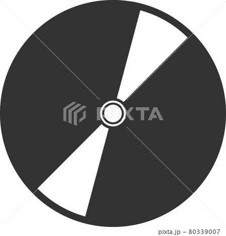 Flat black vector icon of a round disk. 80339007