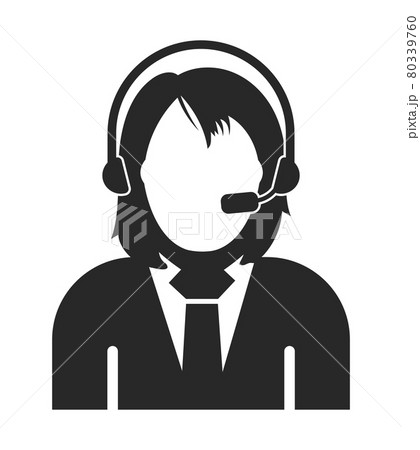 Female Costumer service icon.  Flat style vector EPS. 80339760
