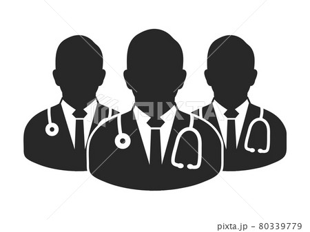 Medical Team Icon with Male doctor symbols. Flat style vector EPS. Medical Team Icon with Male doctor symbols. Flat style vector EPS. 80339779