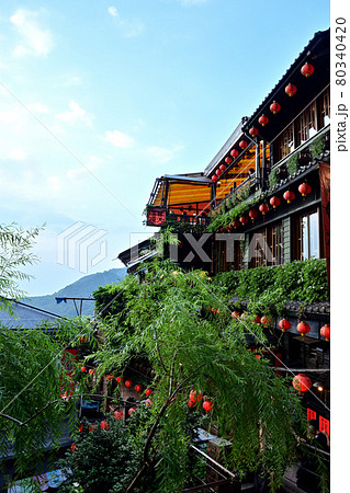 台湾九份 竪崎路の街並み風景 台湾九份 竪崎路の街並み風景 80340420