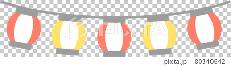 お祭り　提灯　ガーランド　赤黄 80340642