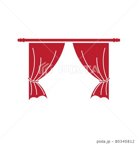 Red curtain cornice decor domestic fabric interior Red curtain cornice decor domestic fabric interior 80340812