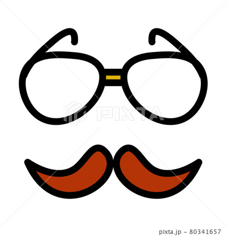 Glasses And Mustache Icon Glasses And Mustache Icon 80341657